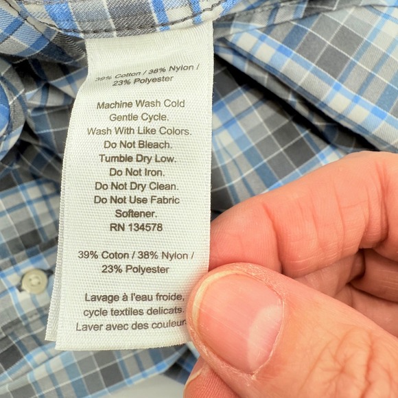 Vineyard Vines Performance XL Blue Gray Plaid Classic Fit Murray Shirt - Picture 6 of 10